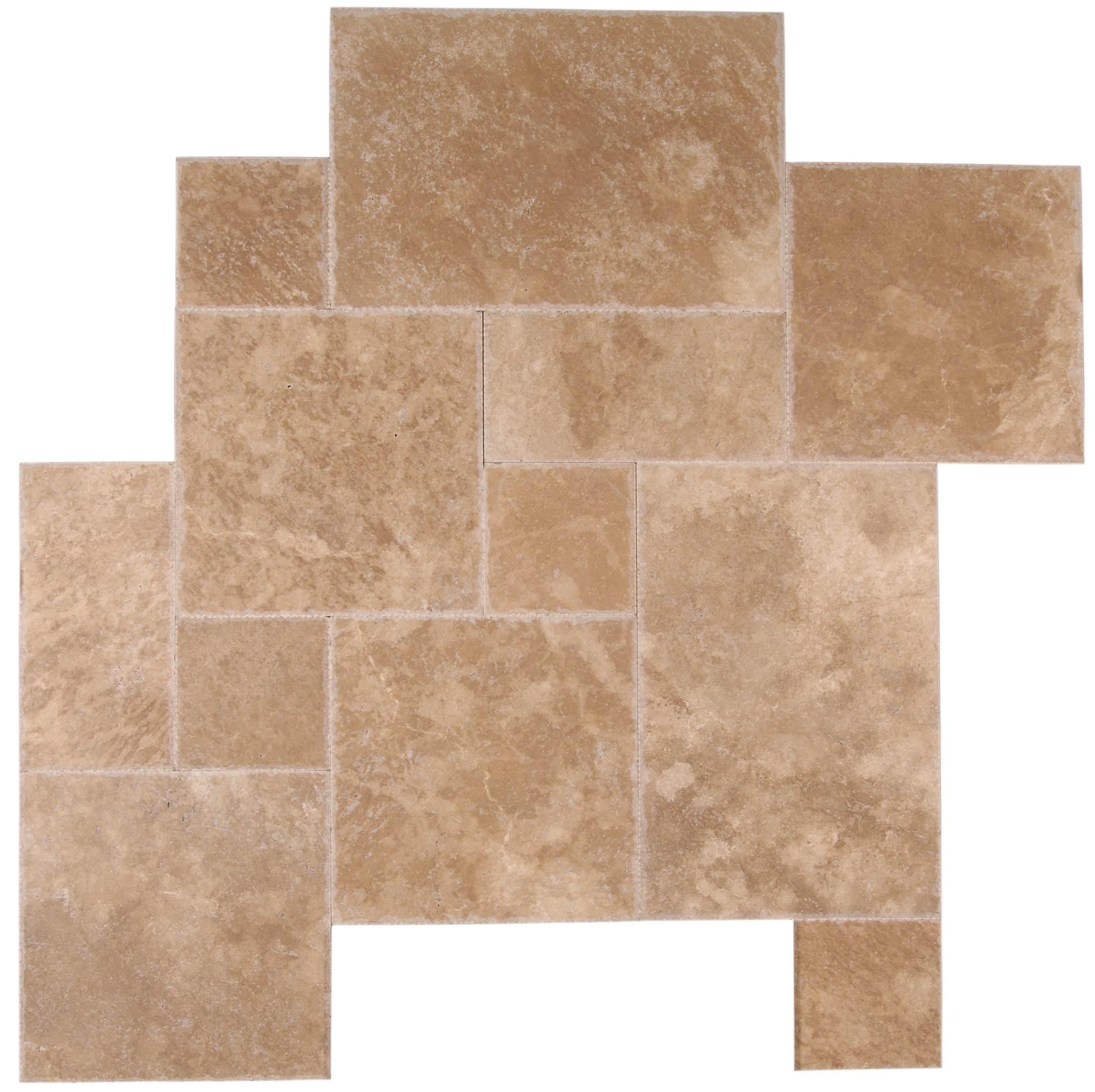 Travertine Dark Walnut French Pattern Chiseled Edge